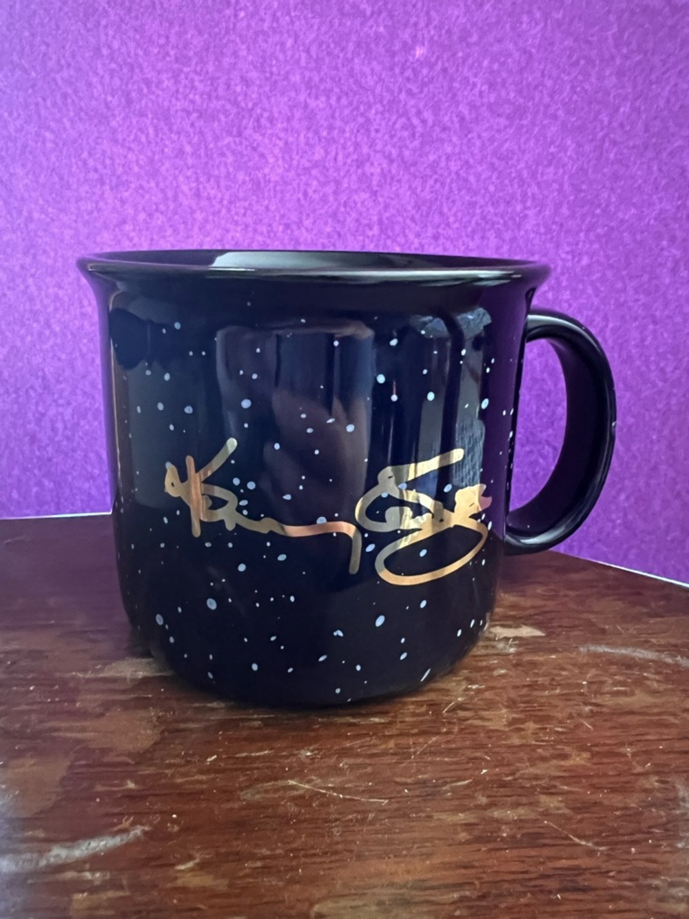 Kenny Rogers Black Speckled Ceramic Coffee Mug